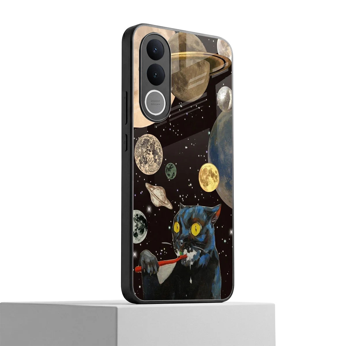 Galactic Purr vivo v70 fe mobile cover | shockproof glass phone case