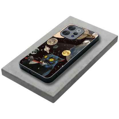 Galactic Purr stylish phone case for vivo v70 | glossy glass and slim fit