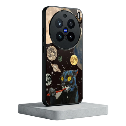 Galactic Purr vivo x200 pro mobile cover | shockproof glass phone case