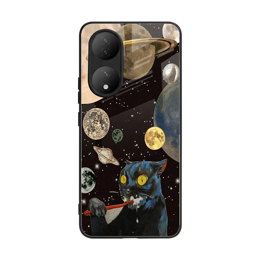 Galactic Purr back phone cover | glass case for Vivo-y100
