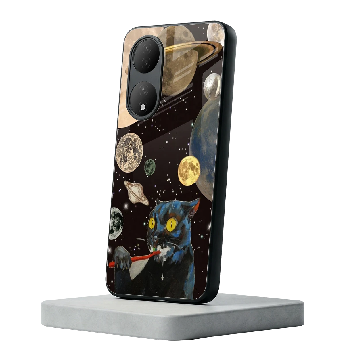 Galactic Purr Vivo-y100 mobile cover | shockproof glass phone case