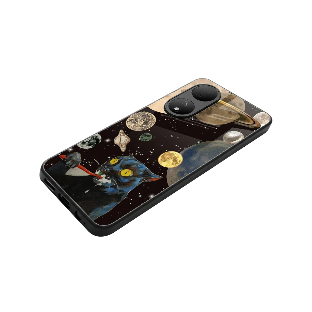 Galactic Purr stylish phone case for Vivo-y100 | glossy glass and slim fit