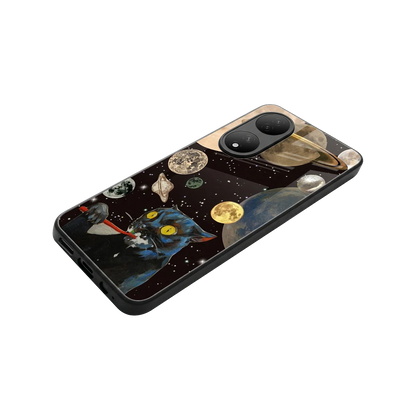 Galactic Purr stylish phone case for Vivo-y100 | glossy glass and slim fit