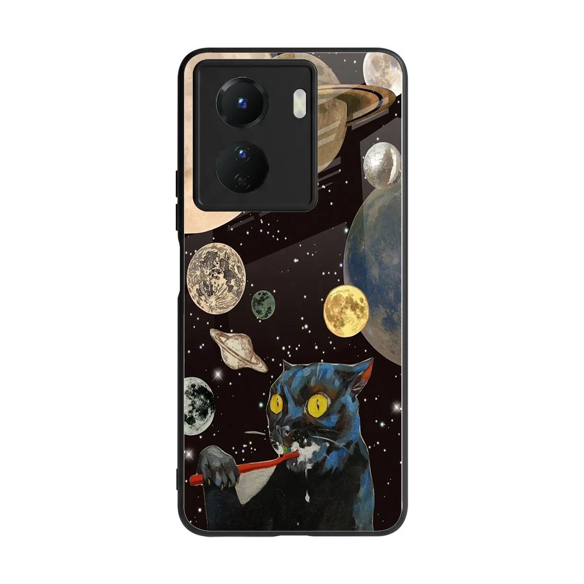 Galactic Purr back phone cover | glass case for vivo y16