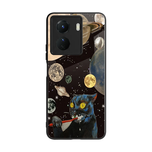 Galactic Purr back phone cover | glass case for vivo y16