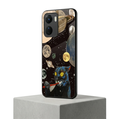 Galactic Purr vivo y16 mobile cover | shockproof glass phone case
