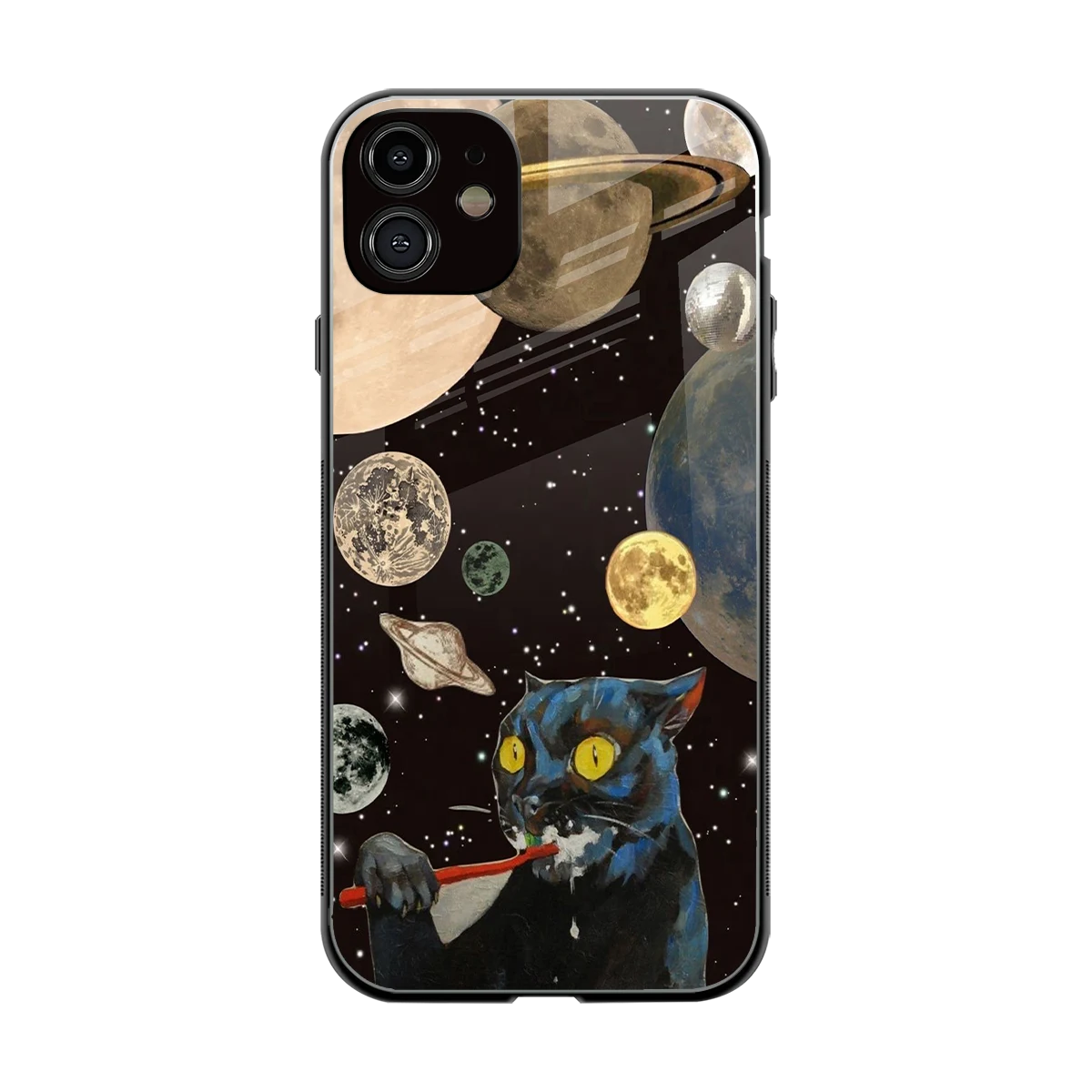 Galactic Purr back phone cover | glass case for iphone 11