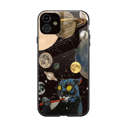 Galactic Purr back phone cover | glass case for iphone 11