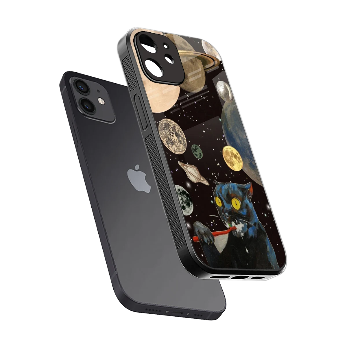 Galactic Purr sleek iphone 11 cover with tempered glass back and TPU edges