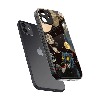 Galactic Purr sleek iphone 11 cover with tempered glass back and TPU edges