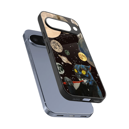 Galactic Purr sleek google pixel 10 cover with tempered glass back and TPU edges