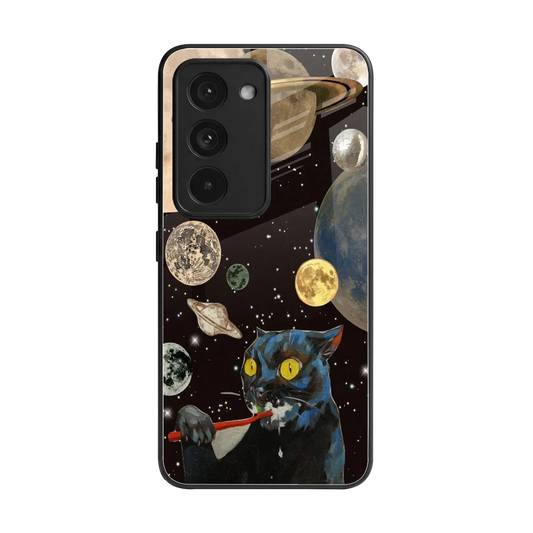 Galactic Purr back phone cover | glass case for redmi 15 5g