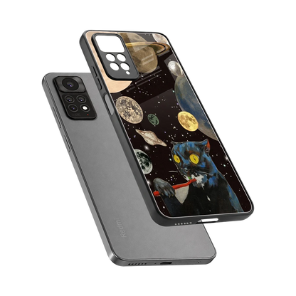 Galactic Purr sleek redmi note 11 pro cover with tempered glass back and TPU edges