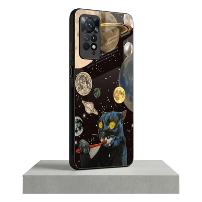 Galactic Purr redmi note 11 pro mobile cover | shockproof glass phone case