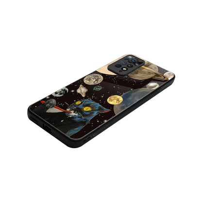 Galactic Purr stylish phone case for redmi note 11 pro | glossy glass and slim fit