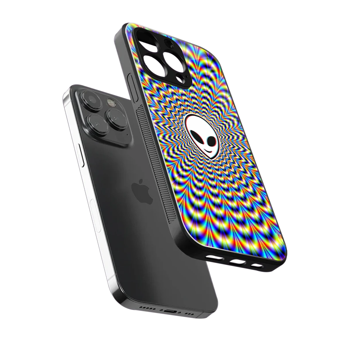 Galactic Vibes sleek iphone 13 pro cover with tempered glass back and TPU edges