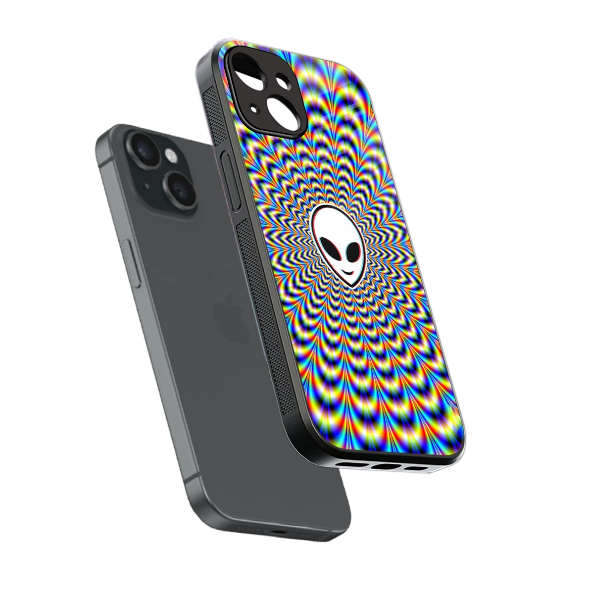 Galactic Vibes sleek iphone 13 cover with tempered glass back and TPU edges