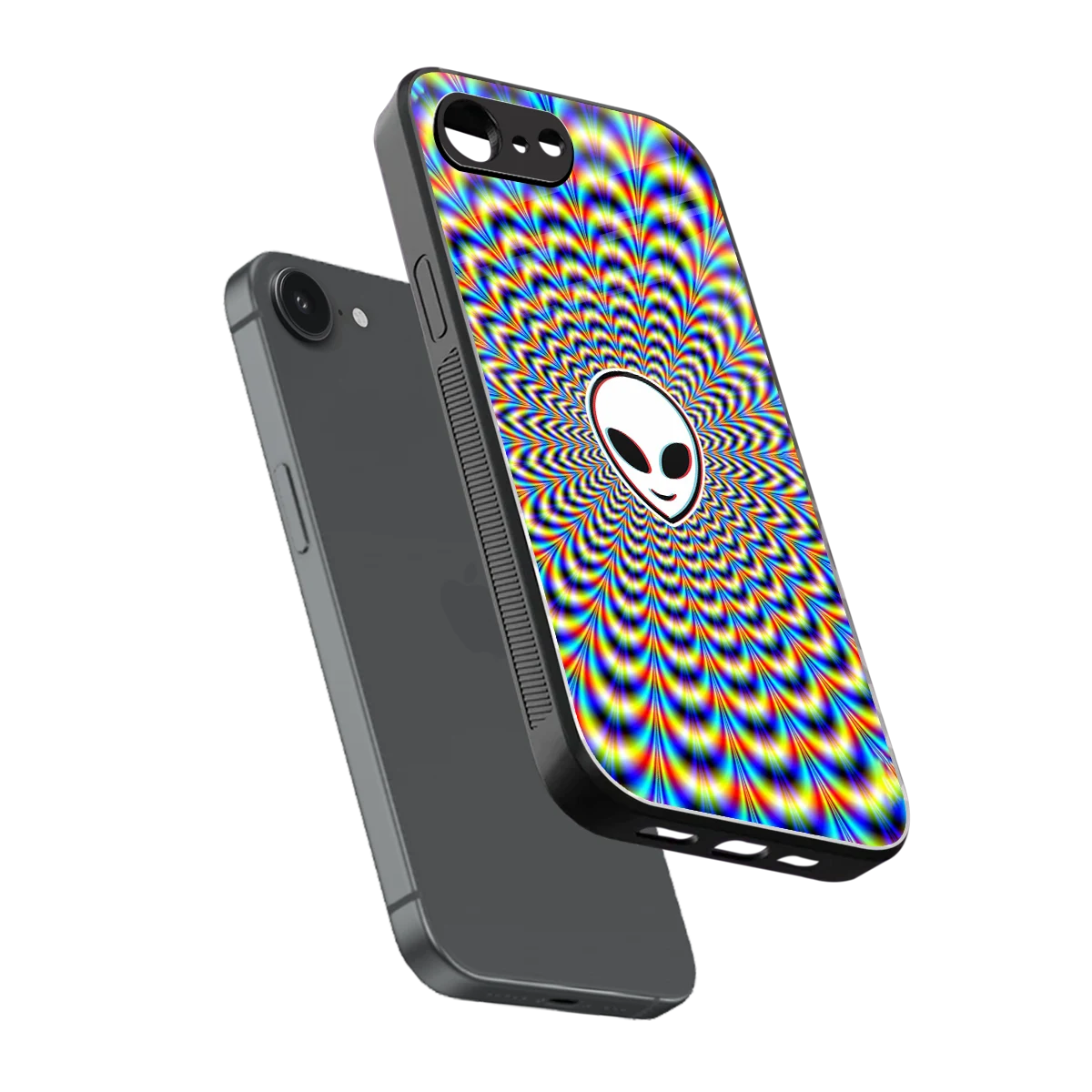 Galactic Vibes sleek iphone 17e cover with tempered glass back and TPU edges