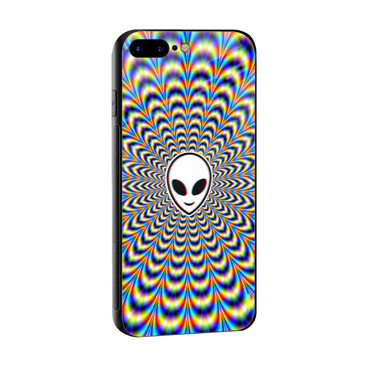 Galactic Vibes sleek iphone 8 plus cover with tempered glass back and TPU edges