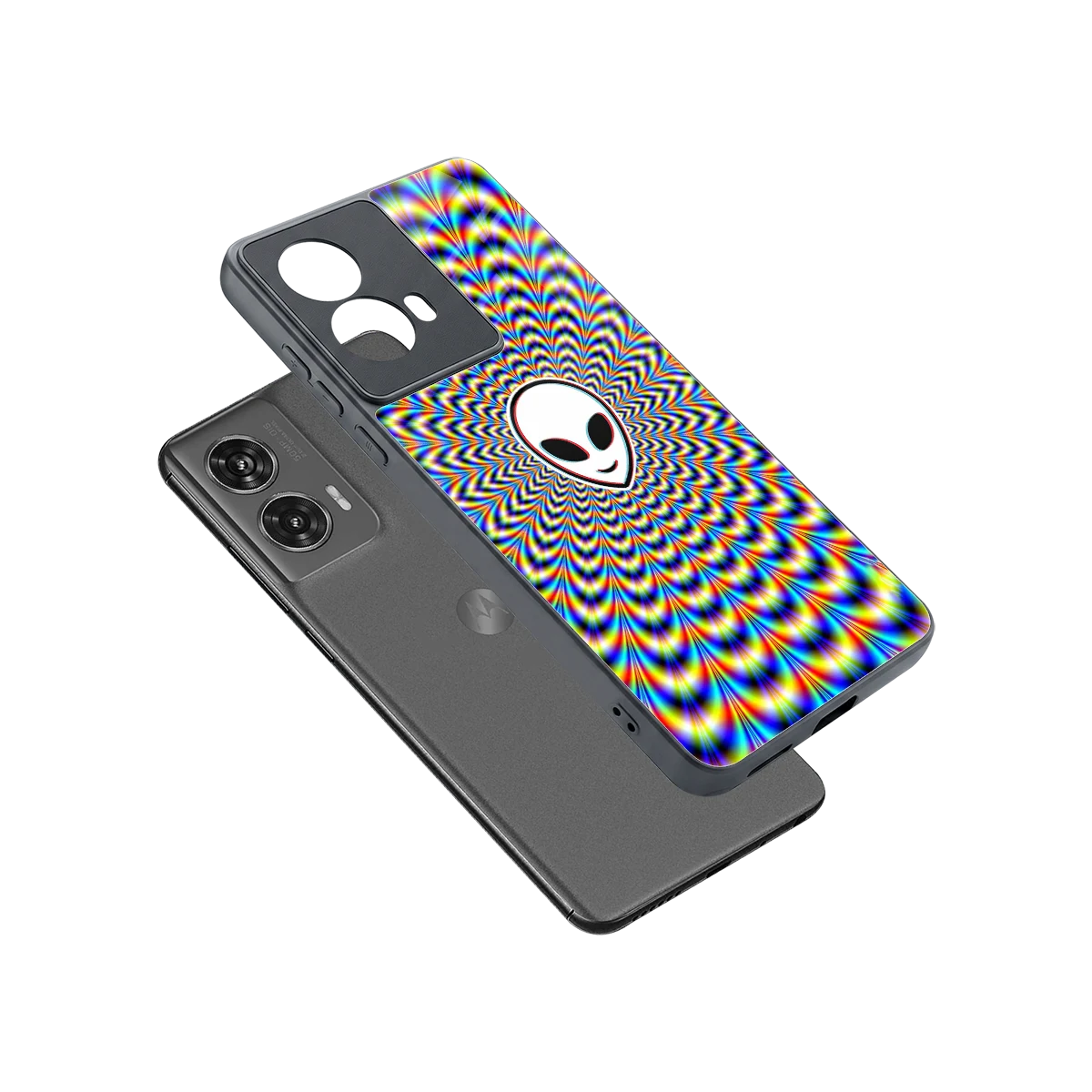 Galactic Vibes sleek motorola edge 50 fusion cover with tempered glass back and TPU edges