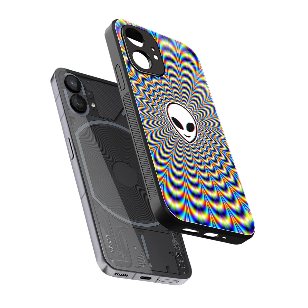Galactic Vibes sleek nothing phone 1 cover with tempered glass back and TPU edges