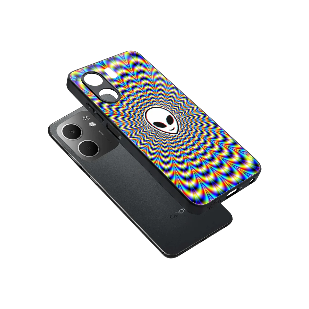 Galactic Vibes sleek oppo a5x 5g cover with tempered glass back and TPU edges