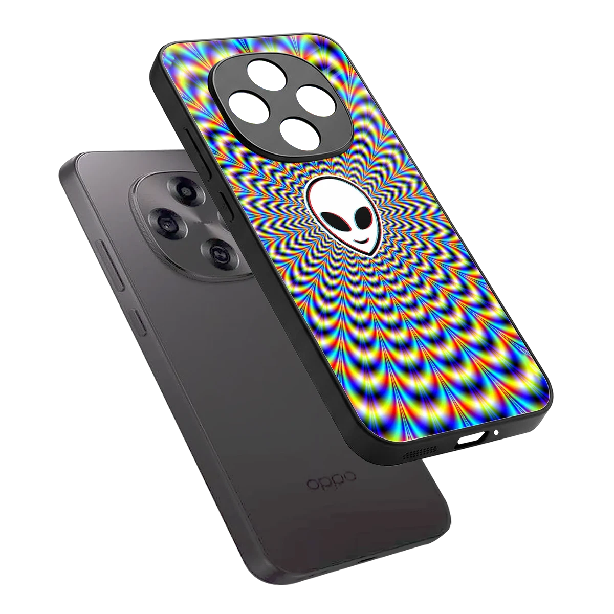 Galactic Vibes sleek oppo f31 pro 5g cover with tempered glass back and TPU edges