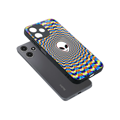 Galactic Vibes sleek redmi 12 5g cover with tempered glass back and TPU edges
