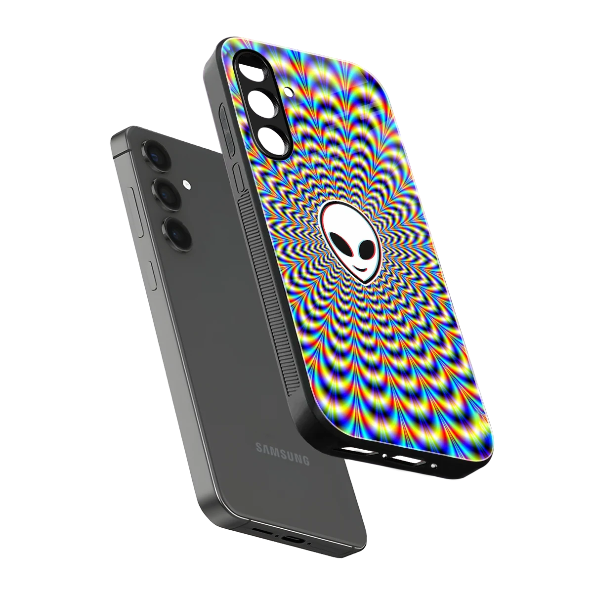 Galactic Vibes sleek samsung galaxy m34 5g cover with tempered glass back and TPU edges