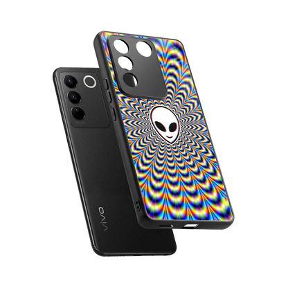 Galactic Vibes sleek vivo v27 5g cover with tempered glass back and TPU edges