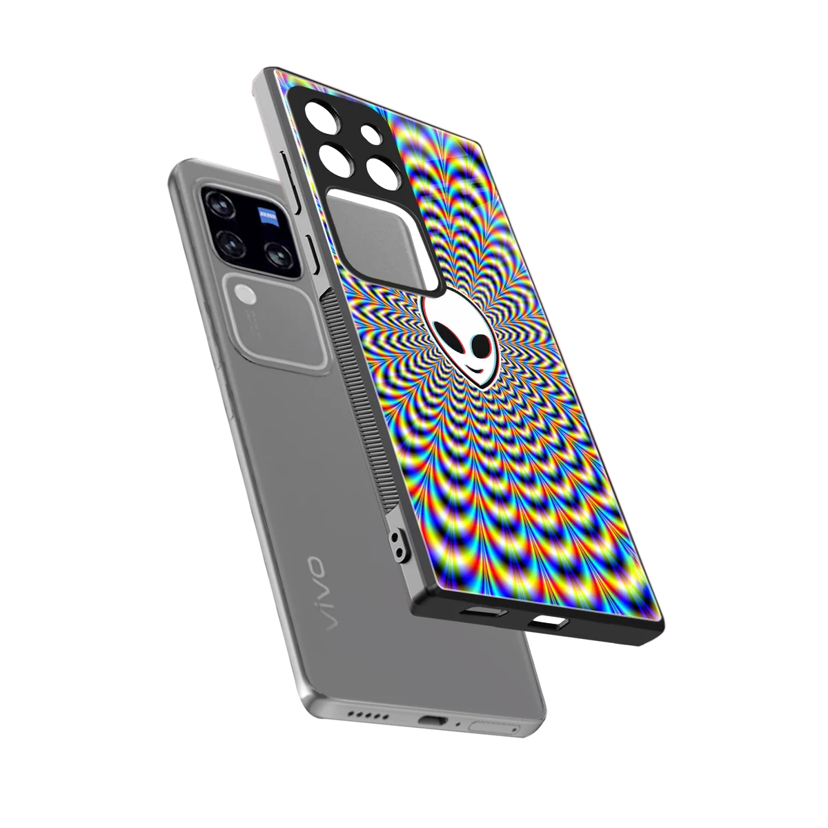 Galactic Vibes sleekvivo v30 pro cover with tempered glass back and TPU edges