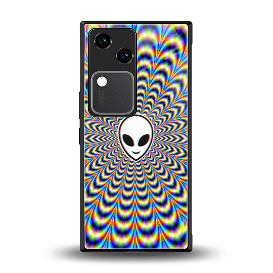 Galactic Vibes back phone cover | glass case for vivo v30