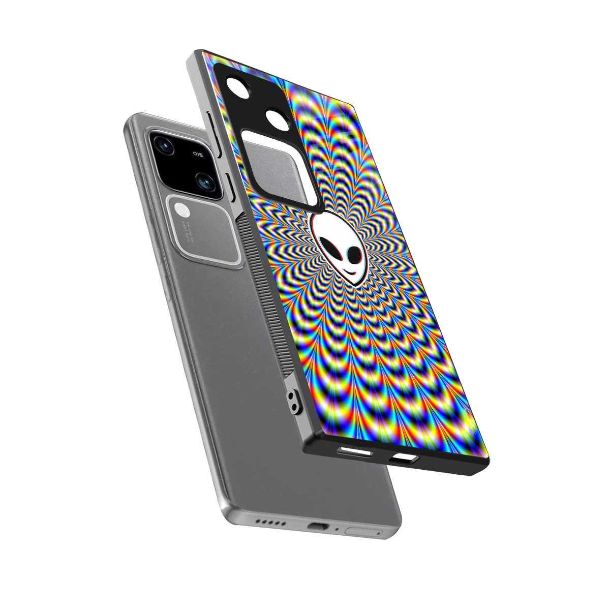 Galactic Vibes sleek vivo v30 cover with tempered glass back and TPU edges