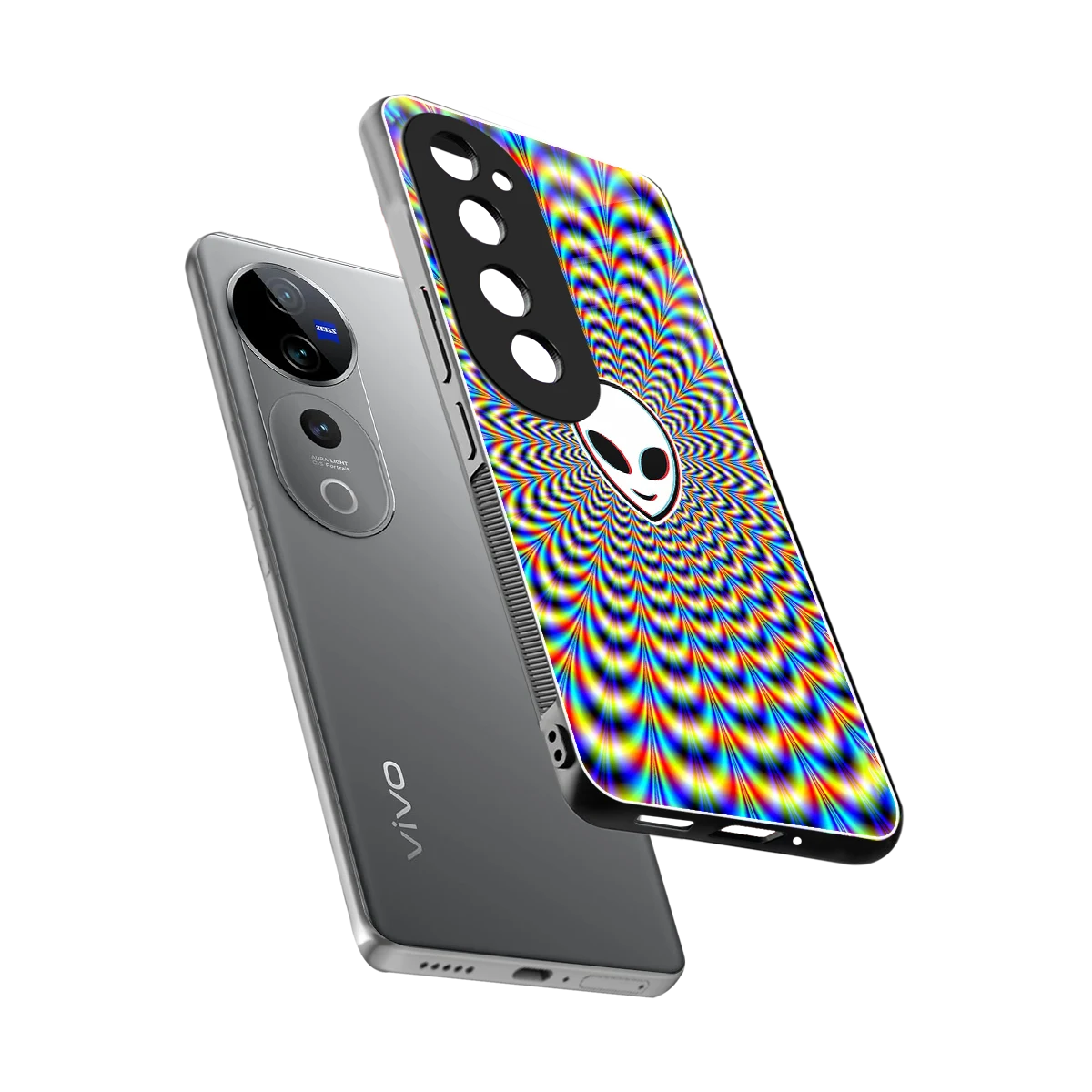 Galactic Vibes sleek vivo v40 pro cover with tempered glass back and TPU edges