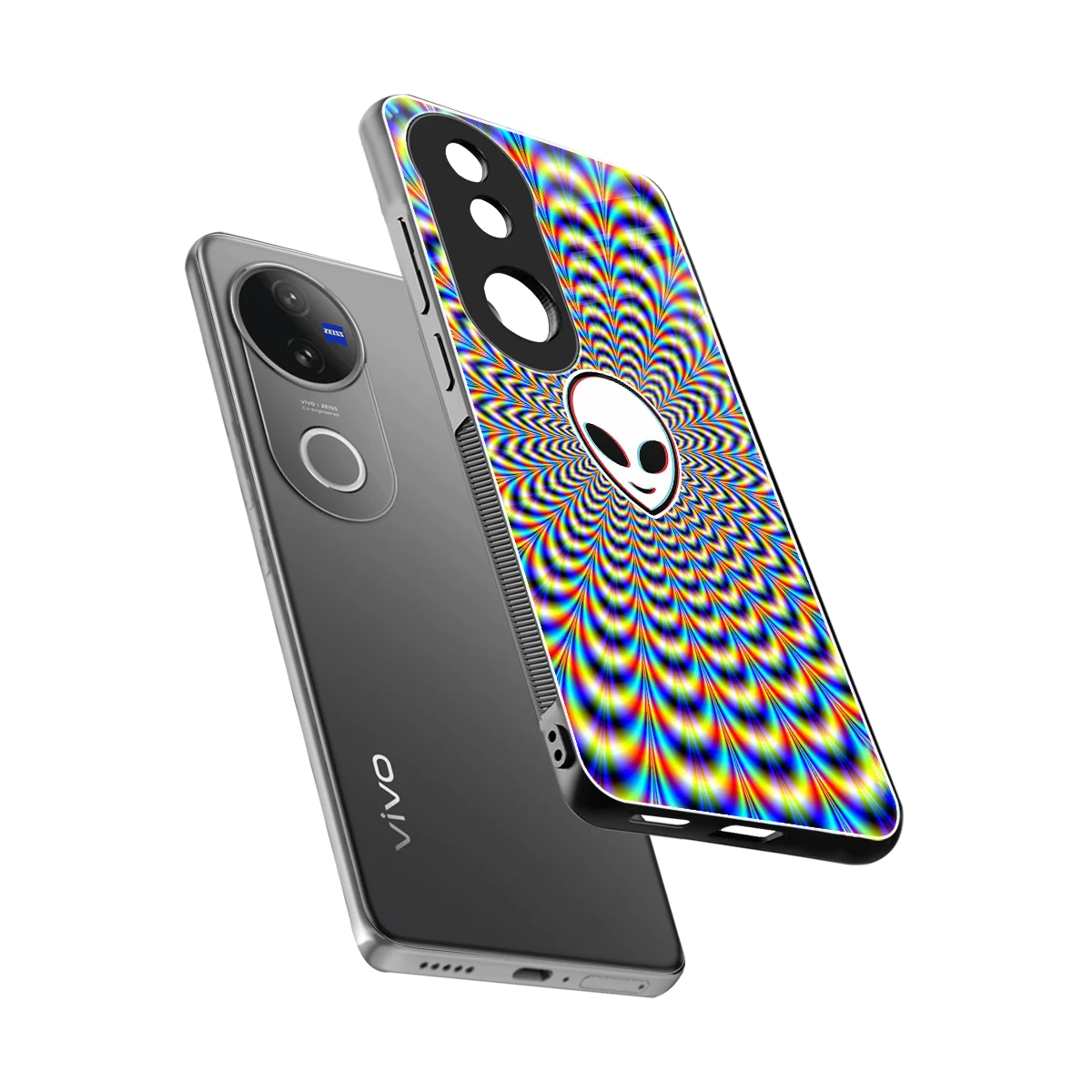 Galactic Vibes sleek vivo v50 cover with tempered glass back and TPU edges