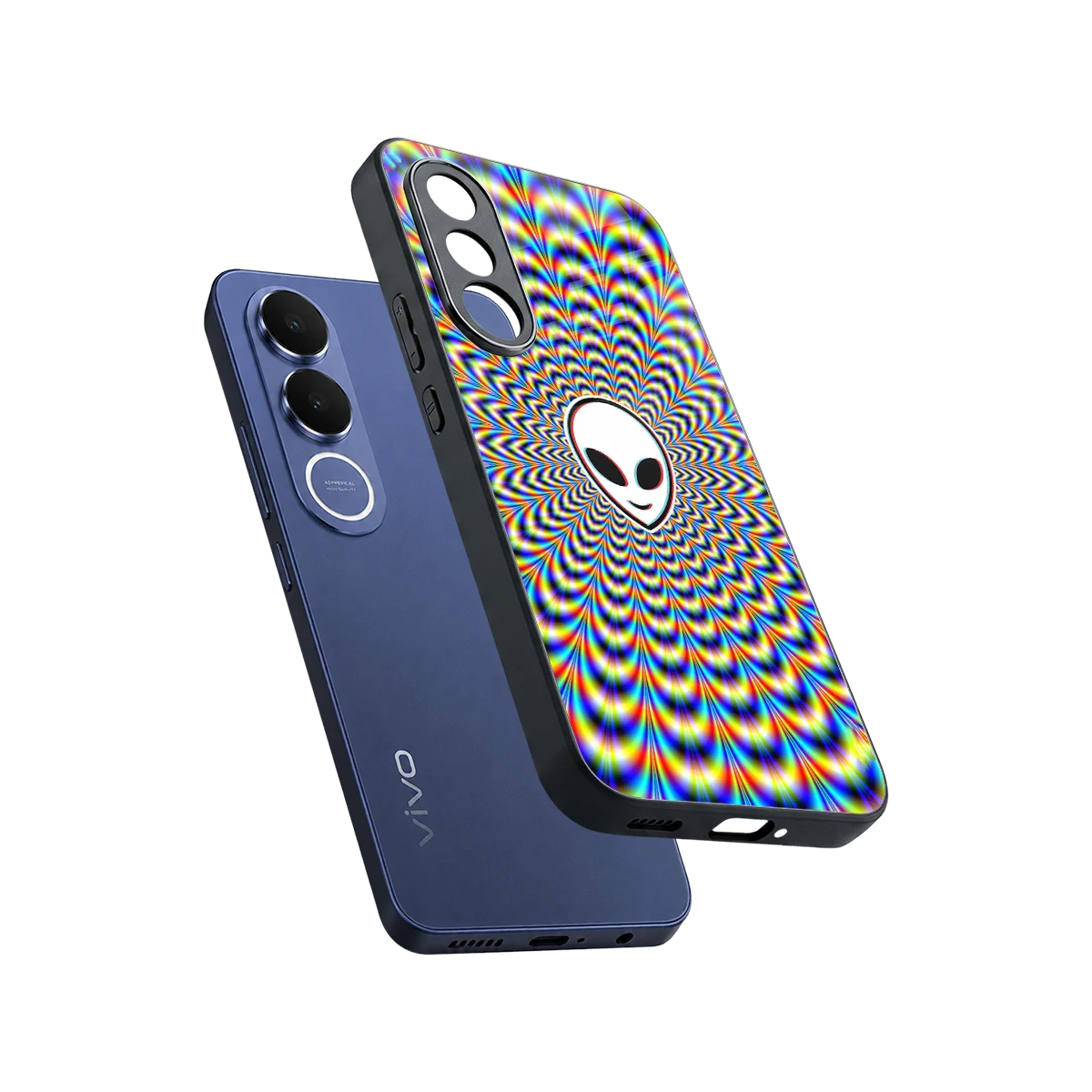 Galactic Vibes sleek vivo v70 fe cover with tempered glass back and TPU edges