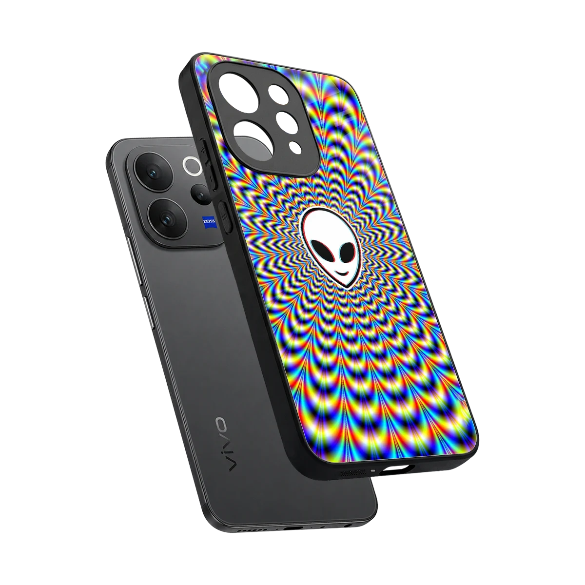 Galactic Vibes sleek vivo v70 cover with tempered glass back and TPU edges