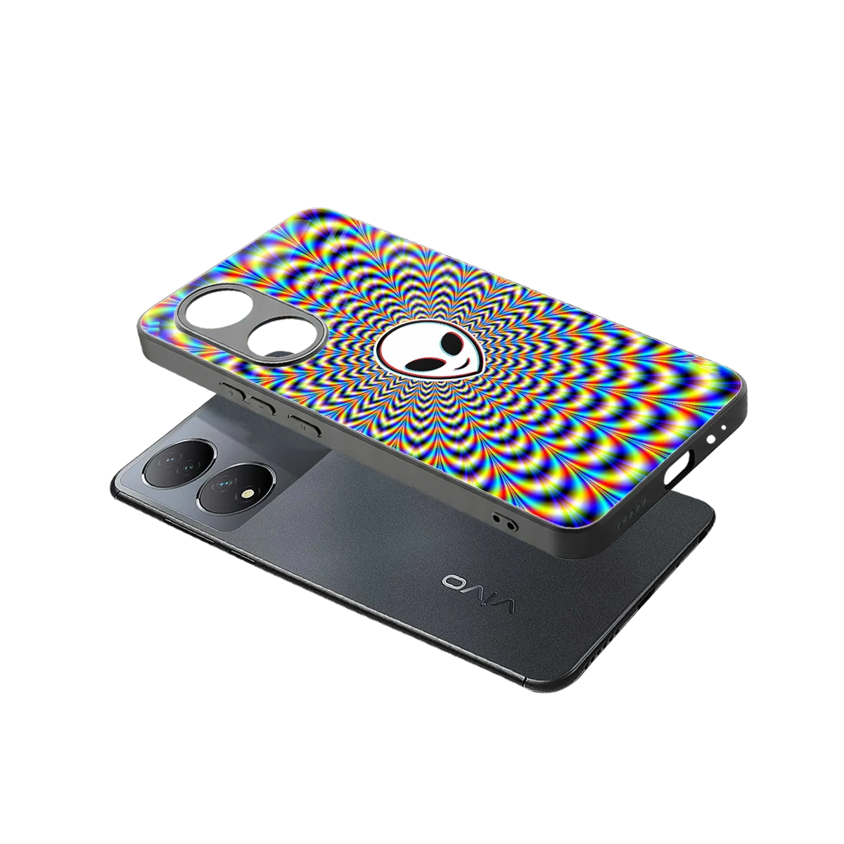 Galactic Vibes sleek Vivo-y100 cover with tempered glass back and TPU edges