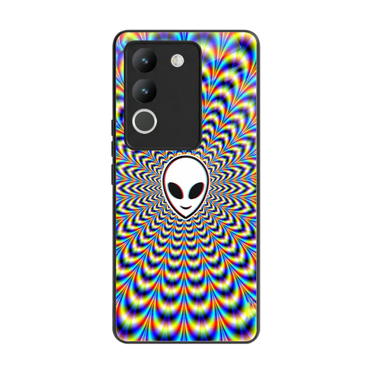 Galactic Vibes back phone cover | glass case for vivo y200 5g