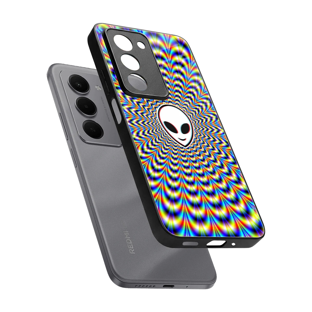 Galactic Vibes sleek redmi 15 5g cover with tempered glass back and TPU edges