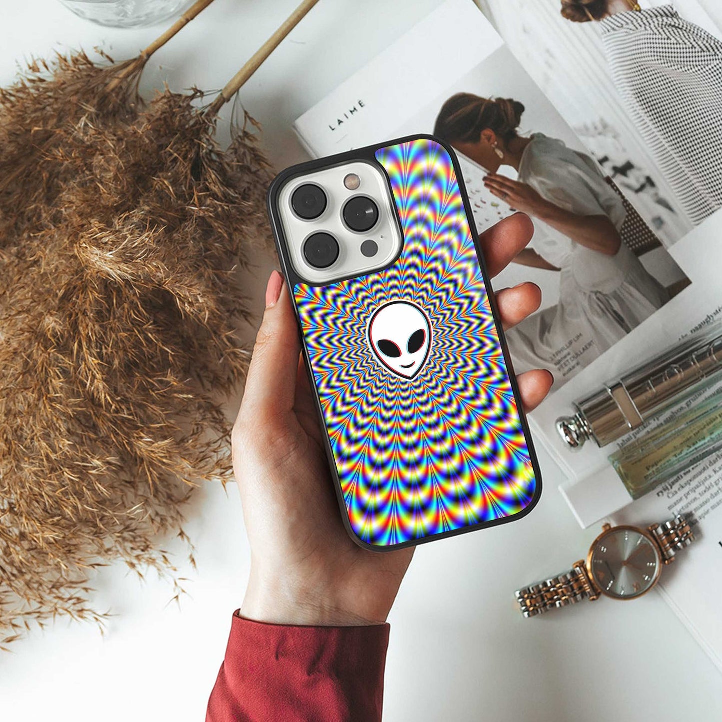 Galactic Vibes luxury glass phone case for iPhone 16 | scratch and drop resistant