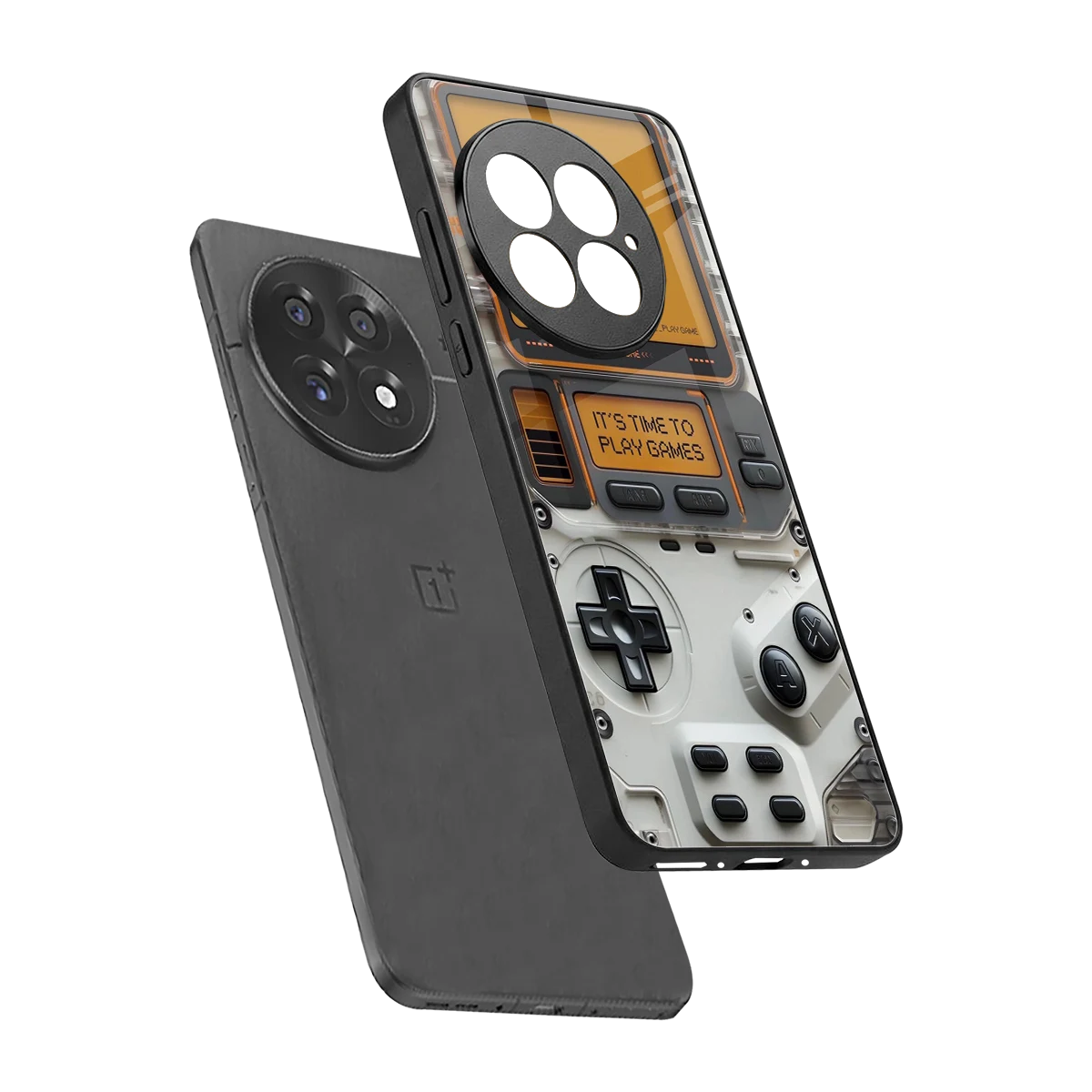 Gameboy Orange sleek oneplus 13 cover with tempered glass back and TPU edges