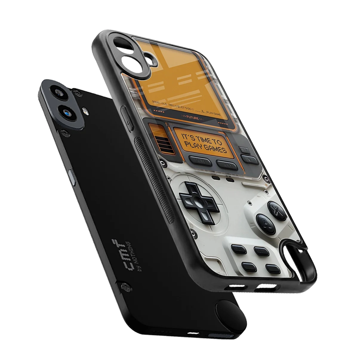 Gameboy Orange sleek cmf nothing phone 1 cover with tempered glass back and TPU edges