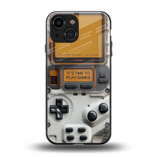 Gameboy Orange back phone cover | glass case for iphone 13 mini