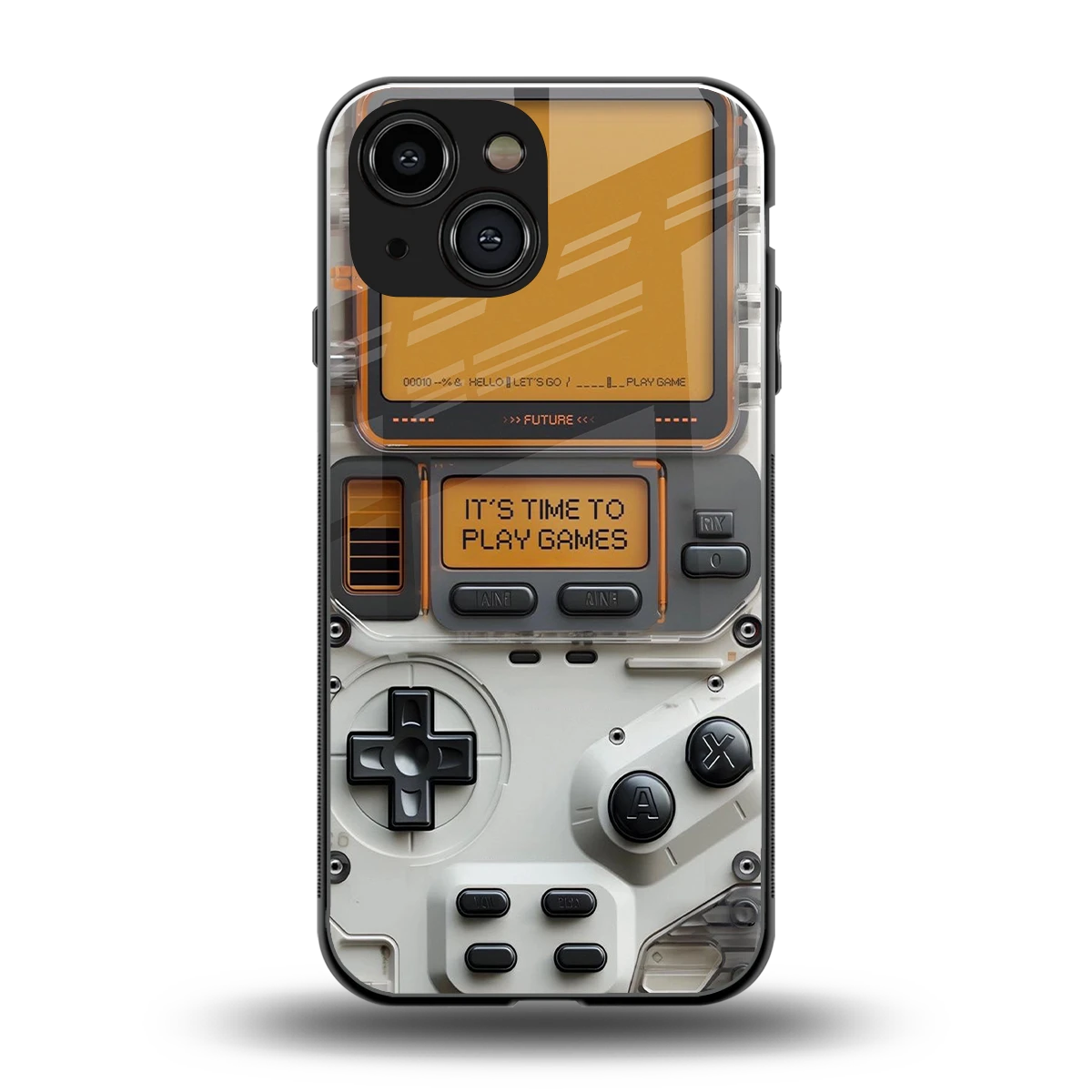 Gameboy Orange back phone cover | glass case for iphone 12 mini