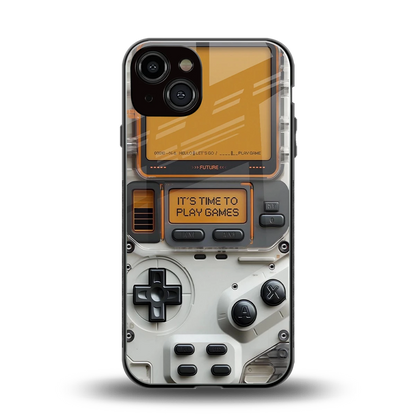 Gameboy Orange back phone cover | glass case for iphone 14