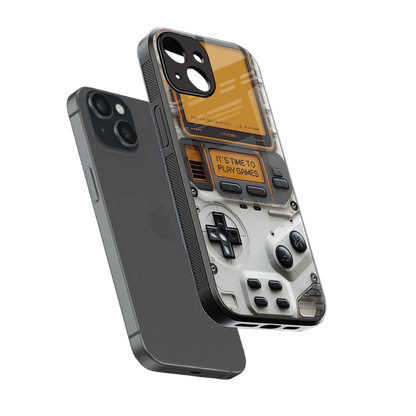 Gameboy Orange sleek iphone 13 cover with tempered glass back and TPU edges
