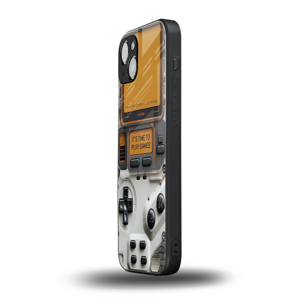 Gameboy Orange iphone 14 plus mobile cover | shockproof glass phone case