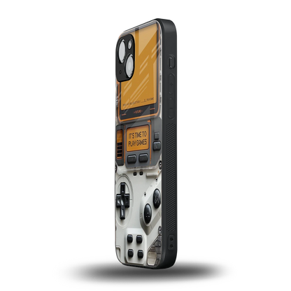 Gameboy Orange iphone 14 plus mobile cover | shockproof glass phone case