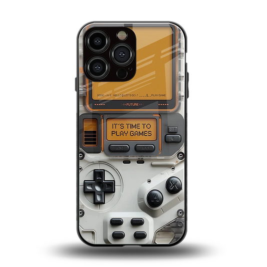Gameboy Orange back phone cover | glass case for iphone 15 pro max